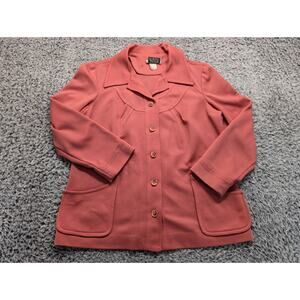 Vintage Jeanne Durrell Blazer Women 10 Pink 80s Pastel Polyester Classiccore